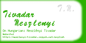 tivadar meszlenyi business card
